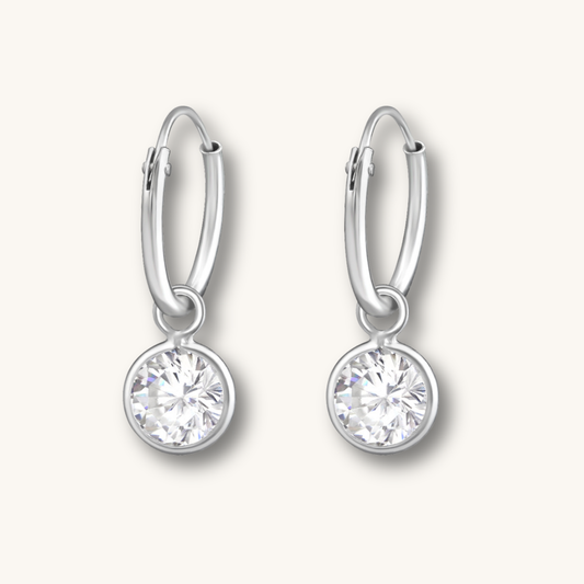 SILVANA | Sparkling Drop Ear Hoops