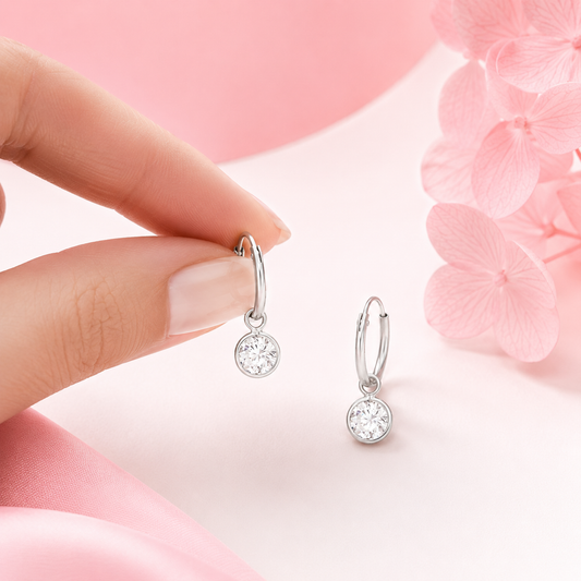 SILVANA | Sparkling Drop Ear Hoops