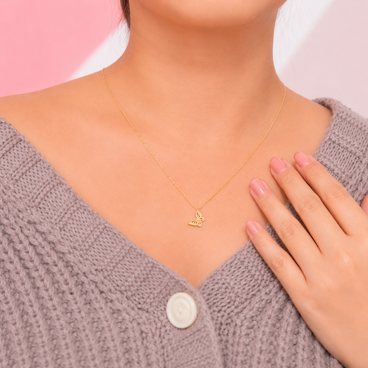 KLEIA | Butterfly CZ Earrings and Necklace